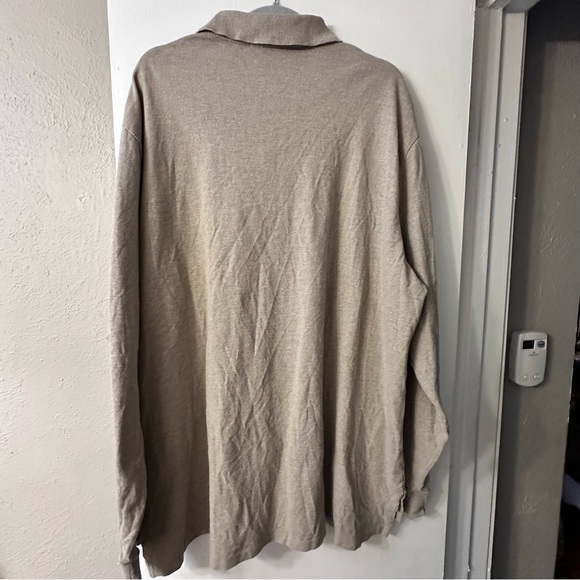 Ralph Lauren Men's Tan Long Sleeve Polo Shirt Size 2XLT Preppy - Picture 8 of 11